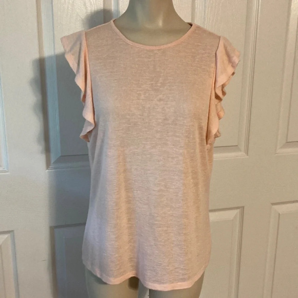 A New Day Pink Sleeveless Ruffled Top M - Picture 1 of 15